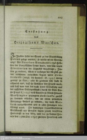 Entstehung des Herzogthums Warschau