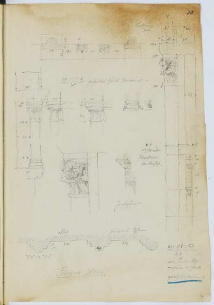 Dom San Giorgio, Ferrara: Details (aus: Skizzen- und Fotoalbum 5)