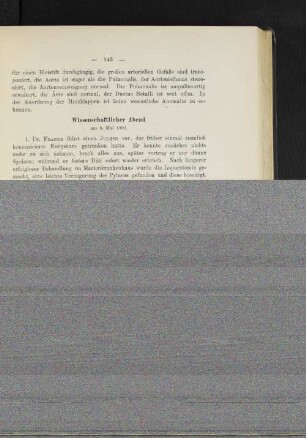 Wissenschaftlicher Abend am 9. Mai 1903.