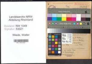 Entnazifizierung Walter Wiede , geb. 27.01.1916 (Schriftsteller)