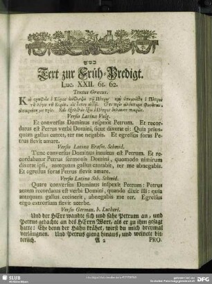 [Früh-Predigt. Luc. XXII. 61. 62]