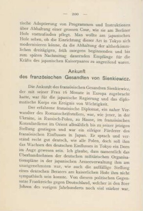 Ankunft des französischen Gesandten von Sienkiewicz