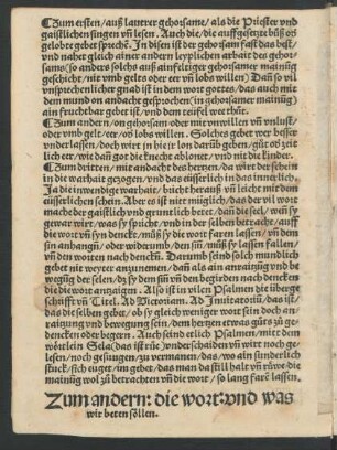 Zum andern: die wort: und was wir beten söllen.