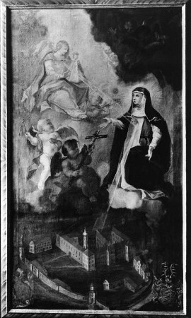 Margareta Ebner und das Kloster Mödingen : Margaretha Ebner und das Kloster Mödingen. Ölgemälde (1701/1800). Mödingen, ehem. Dominikanerinnenkloster Maria Mödingen