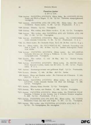 Faustina junior (Nr. 256-278)