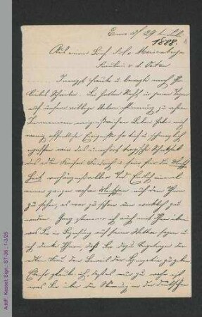Kopie eines Briefes von Malwida von Meysenbug, hs.