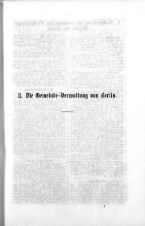 B. Die Gemeinde-Verwaltung von Berlin