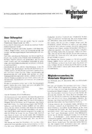 Unser Stiftungsfest