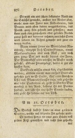 Am 21. October - Am 25. October