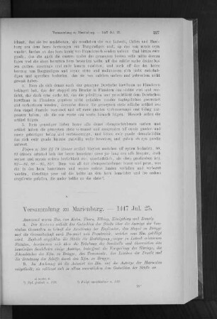 Versammlung zu Marienburg. - 1447 Jul. 25.