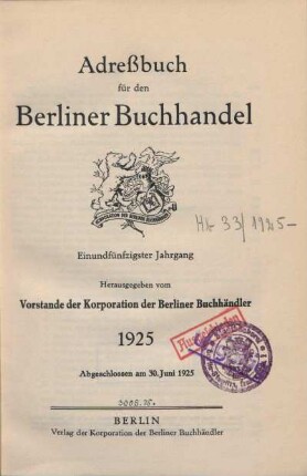 Stempel: Stadtbücherei. Berlin-Steglitz. Grunewaldstr. 2