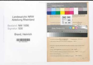 Entnazifizierung Heinrich Brand , geb. 07.04.1899 (Lehrer)