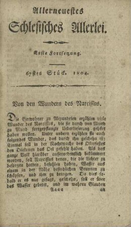 67stes Stück. 1804.