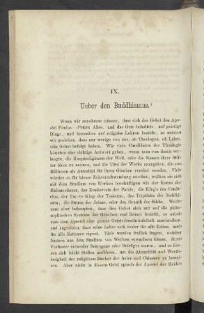 IX. Ueber den Buddhismus