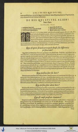 Titulus VIII. De his qui suivel alieni Iuris sunt.
