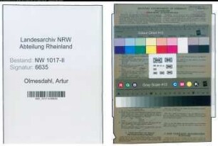 Entnazifizierung Artur Olmesdahl , geb. 16.09.1904 (Kaufmaennischer Angestellter)