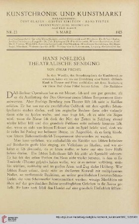 Neue Folge 34 = Jahrgang 58: Hans Poelzigs theatralische Sendung