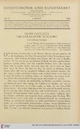 Neue Folge 34 = Jahrgang 58: Hans Poelzigs theatralische Sendung