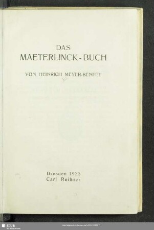 Das Maeterlinck-Buch