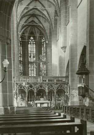 Oberwesel. Pfarrkirche Unserer Lieben Frau (1308/1331; Turmbau nach 1351). Inneres nach Osten
