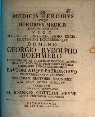 De medicis heroibus atque heroibus medicis