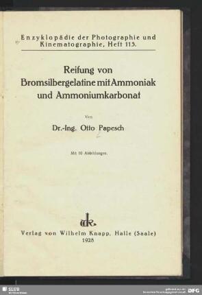Reifung von Bromsilbergelatine mit Ammoniak und Ammoniumkarbonat