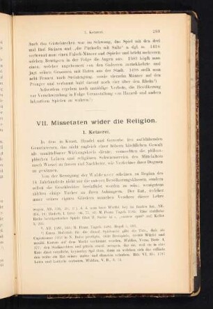 VII. Missetaten wider die Religion.