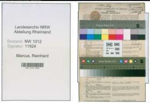 Entnazifizierung Reinhard Marcus , geb. 15.06.1900 (Arzt)
