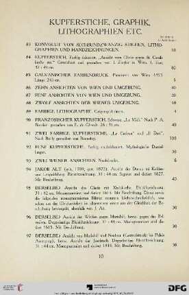 Kupferstiche, Graphik, Lithographien etc. (Nr. 83-109)