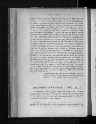 Verhandlungen zu Kopenhagen. - 1477 Aug. 12.