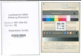 Entnazifizierung Arnold Kissenbeck , geb. 14.04.1900 (Lehrer)