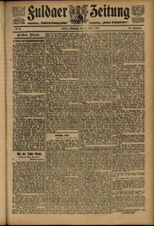 Erste Ausgabe vom Dienstag, den 24. April 1906.