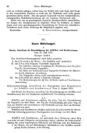 46-52, III. Kurze Mitteilungen