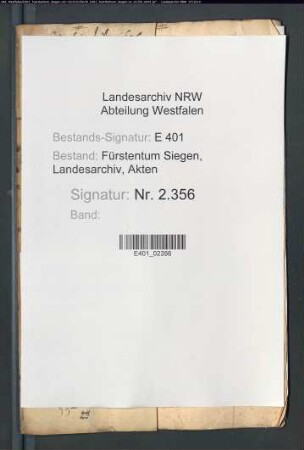 Kohlenregister des Amtes Siegen