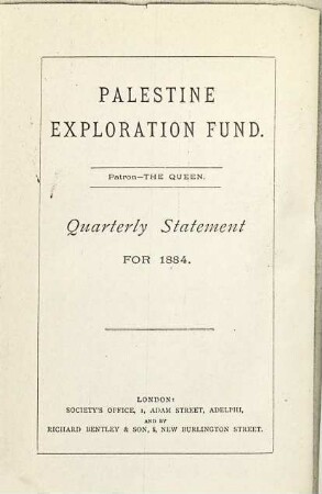 Quarterly statement. 1884 = Year 16 = Xerokopie