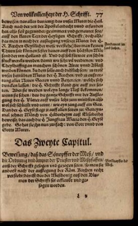 Das Zweyte Capitul.