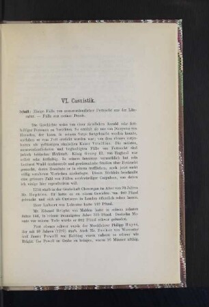 VI. Casuistik.