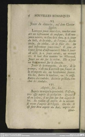 VII. Auprès, sur, bei