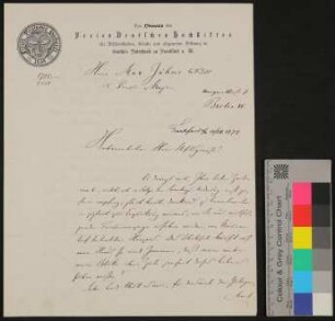 Brief von Georg Heinrich Otto Volger an Max Jähns vom 10.9.1878