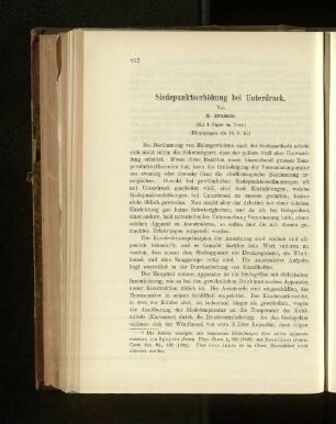 Siedepunkterhöhung bei Unterdruck.
