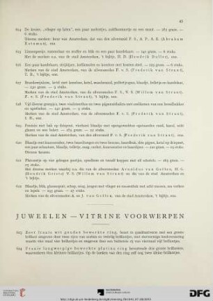 Juweelen – vitrine voorwerpen (Nr. 623-627)