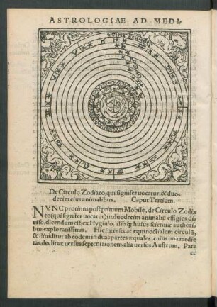 De Circulo Zodiaco, qui signifer vocatur, & duodecim eius animalibus. Caput Tertium.