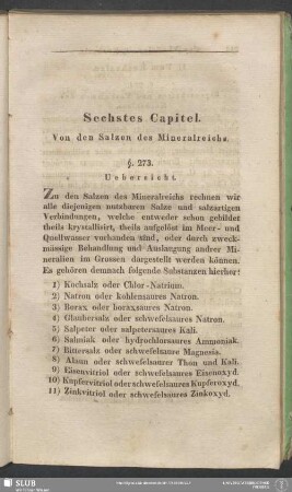 Sechstes Capitel. Von den Salzen des Mineralreichs