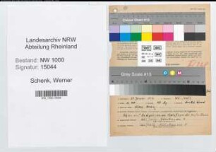Entnazifizierung Werner Schenk, geb. 29.01.1916 (Kaufmann)
