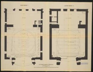 Nationaltheater, München: Grundriss der unteren und oberen Bühne 1:100