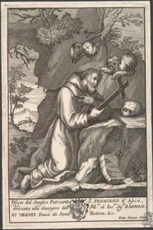 Der heilige Franziskus von Assisi im Gebet