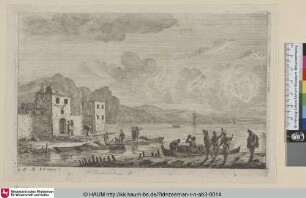 [Hafenszene mit Kai; Harbour Scene with Wharf]