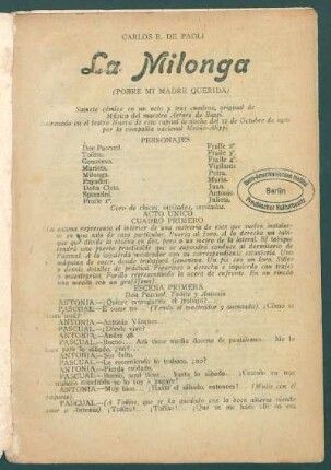 La milonga : (Pobre mi madre querida)