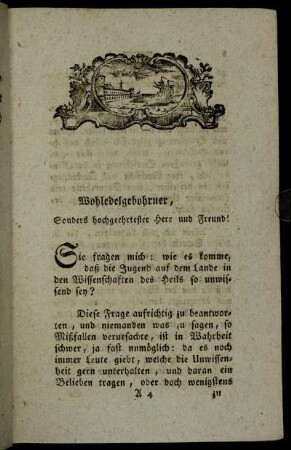 Wohledelgebohrner, Sonders hochgeehrter Herr und Freund!