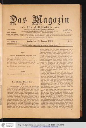 Nr. 3. - 18. Januar 1896